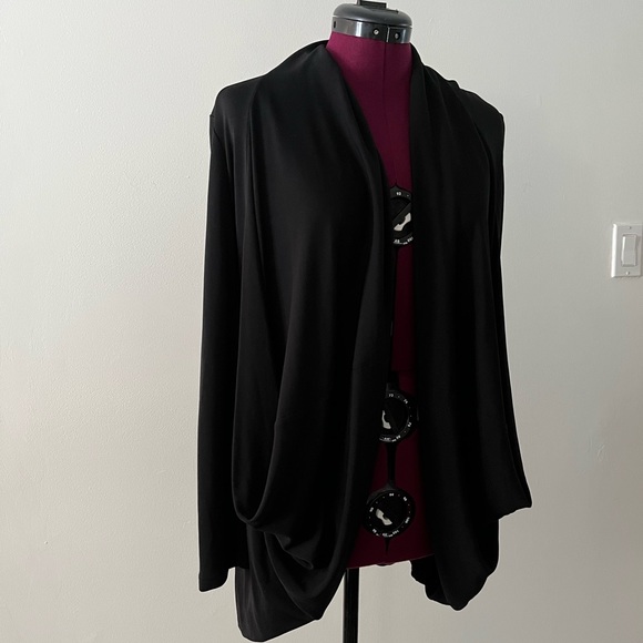 Miu Miu vintage drapey black open-front blazer - Picture 5 of 11
